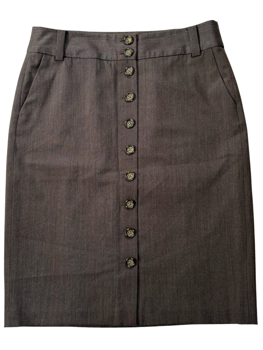 BANANA REPUBLIC Womens 50% Wool Pencil Skirt Buttons Belt Loops Pockets Size 12